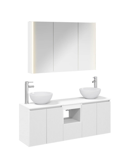 Set di Armadi da Bagno 4 pcs Bianco 103,5 x 15,5 x 70 cm