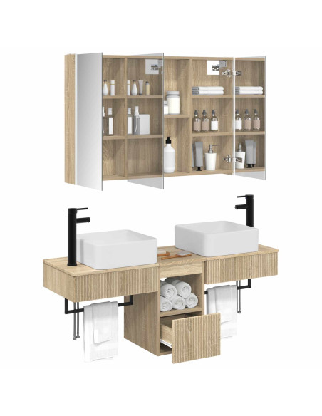 Set di Armadi da Bagno 4 pcs Rovere Sonoma 103,5 x 15,5 x 70 cm