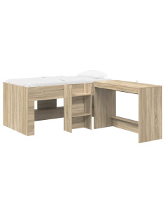 Letto alto per bambini con scrivania 2 pz Rovere Sonoma 2