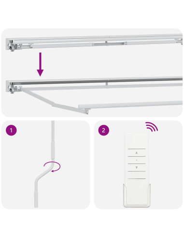 Tenda retrattile Grigio chiaro e bianco 3,5 x 2 m