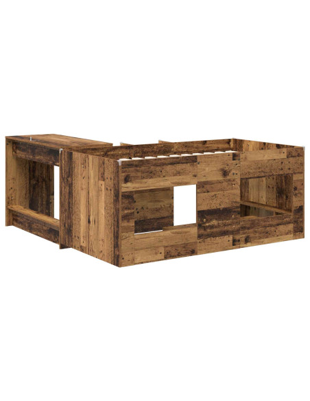 Letto alto per bambini con scrivania 2 pz Legno antico