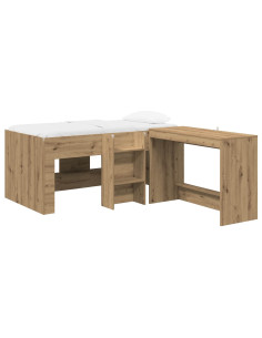 Letto alto per bambini con scrivania 2 pz Rovere Artigianale 2