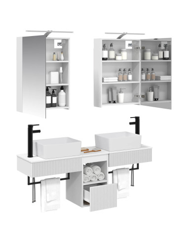 Set di Armadi da Bagno 5 pcs Bianco 50 x 14,5 x 70 cm