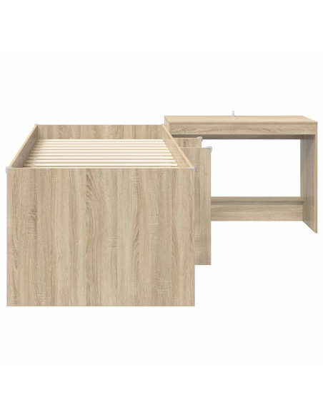 Letto alto per bambini con scrivania 2 pz Rovere Sonoma