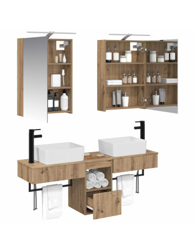 Set di Armadi da Bagno 5 pcs Rovere Artigianale