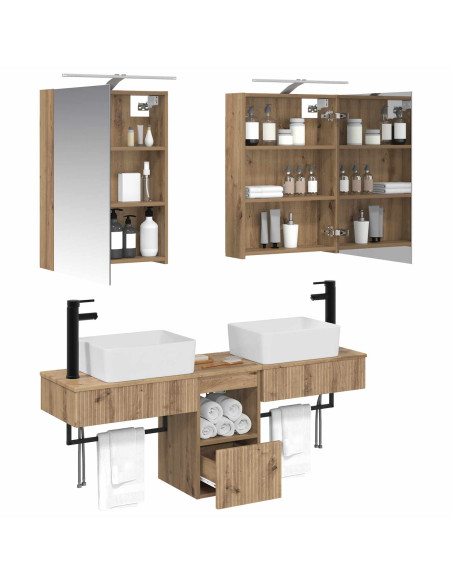 Set di Armadi da Bagno 5 pcs Rovere Artigianale