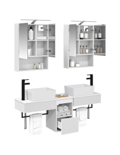 Set di Armadi da Bagno 5 pcs Bianco 50 x 14,5 x 70 cm 2