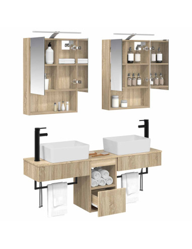 Set di Armadi da Bagno 5 pcs Rovere Sonoma 50 x 14,5 x 70 cm