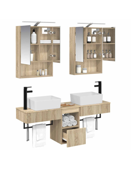 Set di Armadi da Bagno 5 pcs Rovere Sonoma 50 x 14,5 x 70 cm