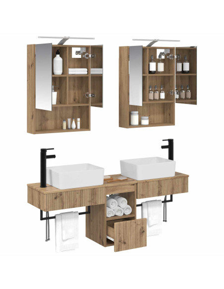 Set di Armadi da Bagno 5 pcs Rovere Artigianale