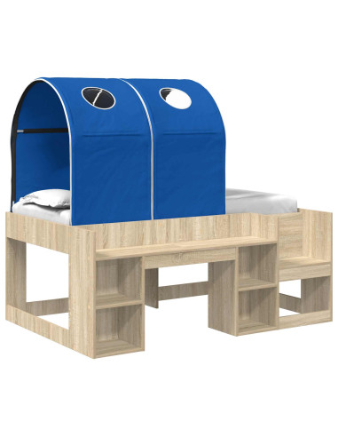Letto con Tunnel 3 pz Rovere Sonoma e Blu Legno ingegnerizzato