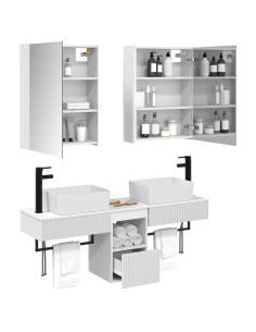 Set di Armadi da Bagno 5 pcs Bianco 53 x 15,5 x 70 cm 2