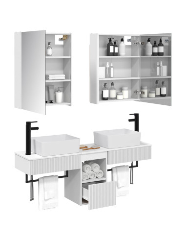 Set di Armadi da Bagno 5 pcs Bianco 53 x 15,5 x 70 cm