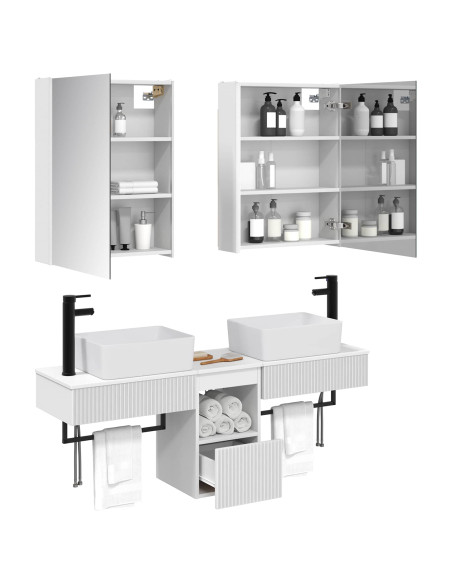 Set di Armadi da Bagno 5 pcs Bianco 53 x 15,5 x 70 cm