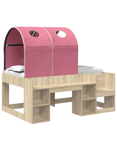 Letto con Tunnel 3 pz Rovere Sonoma e Rosa Legno ingegnerizzato