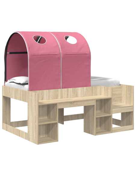 Letto con Tunnel 3 pz Rovere Sonoma e Rosa Legno ingegnerizzato