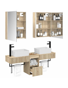Set di Armadi da Bagno 5 pcs Rovere Sonoma 53 x 15,5 x 70 cm 2