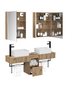Set di Armadi da Bagno 5 pcs Rovere Artigianale 2