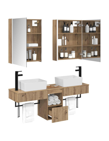 Set di Armadi da Bagno 5 pcs Rovere Artigianale