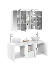 Set di Armadi da Bagno 4 pcs Bianco 100 x 14,5 x 70 cm 2