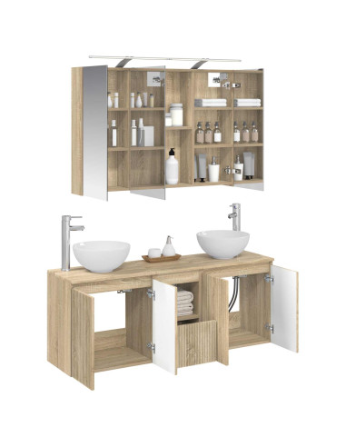 Set di Armadi da Bagno 4 pcs Rovere Sonoma 100 x 14,5 x 70 cm