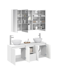 Set di Armadi da Bagno 4 pcs Bianco 103,5 x 15,5 x 70 cm 2