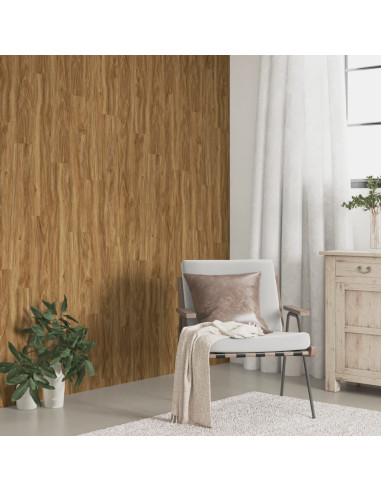 Pannelli da Parete Effetto Legno Marrone PVC 4,12 m²