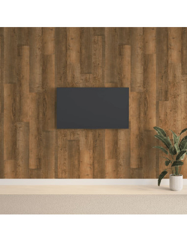 Pannelli da Parete Effetto Legno Marrone PVC 2,06 m²