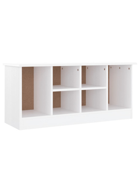 Panca Porta Scarpe ALTA Bianca 100x35x45 cm Legno Massello Pino