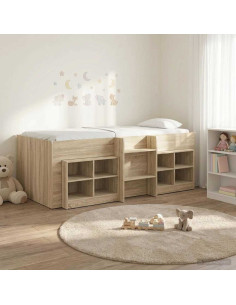 Struttura Letto Loft con Mobile 3 pz Rovere Sonoma