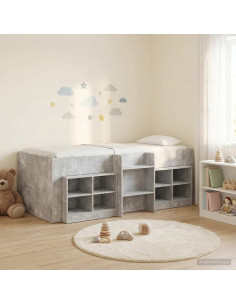 Struttura Letto Loft con Mobile 3 pz Grigio Cemento