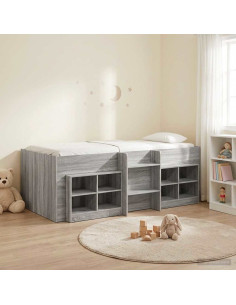 Struttura Letto Loft con Mobile 3 pz Sonoma grigio