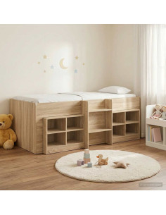 Struttura Letto Loft con Mobile 3 pz Rovere Sonoma