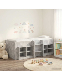 Struttura Letto Loft con Mobile 3 pz Grigio Cemento