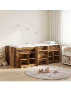 Struttura Letto Loft con Mobile 3 pz Legno antico