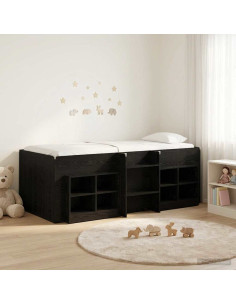 Struttura Letto Loft con Mobile 3 pz Rovere Nero