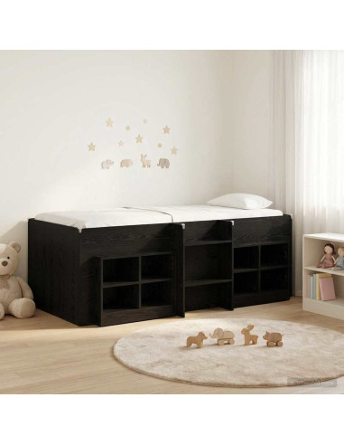 Struttura Letto Loft con Mobile 3 pz Rovere Nero