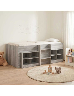 Struttura Letto Loft con Mobile 3 pz Sonoma grigio