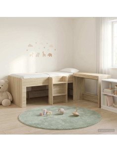 Letto alto per bambini con scrivania 2 pz Rovere Sonoma