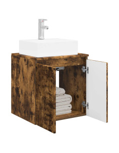 Mobile Lavabo da Parete Rovere Fumo 49,5 x 41 x 62,5 cm 2