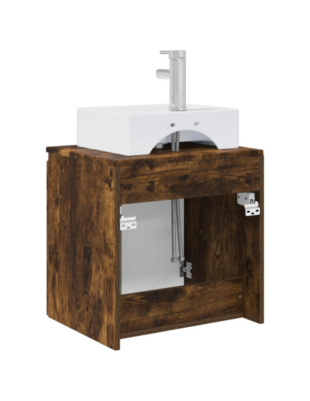 Mobile Lavabo da Parete Rovere Fumo 49,5 x 41 x 62,5 cm