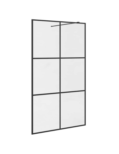 Parete per Doccia Walk-in Vetro Trasparente ESG 115x195cm Nera