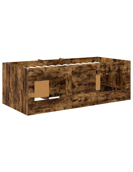 Struttura Letto Loft con Mobile 3 pz Rovere Fumo