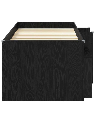 Struttura Letto Loft con Mobile 3 pz Nero Legno multistrato