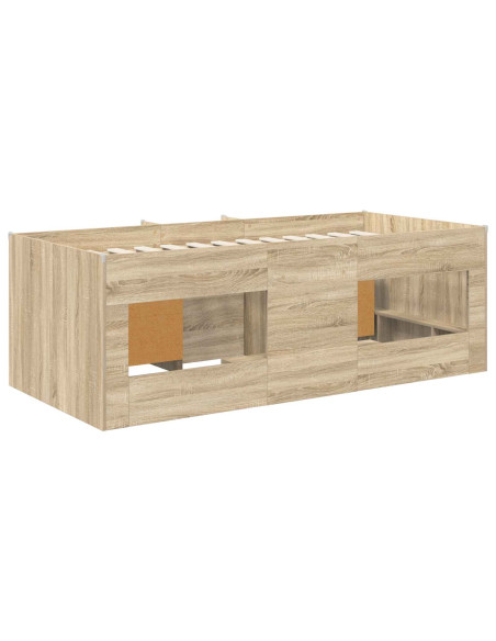 Struttura Letto Loft con Mobile 3 pz Rovere Sonoma