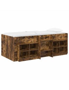 Struttura Letto Loft con Mobile 3 pz Rovere Fumo 2