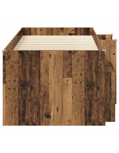 Struttura Letto Loft con Mobile 3 pz Legno antico