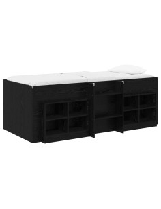 Struttura Letto Loft con Mobile 3 pz Rovere Nero 2