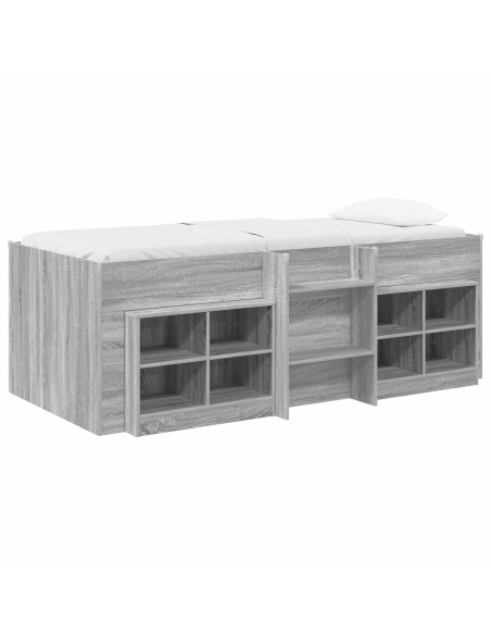 Struttura Letto Loft con Mobile 3 pz Sonoma grigio