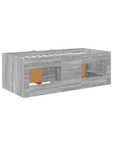 Struttura Letto Loft con Mobile 3 pz Sonoma grigio